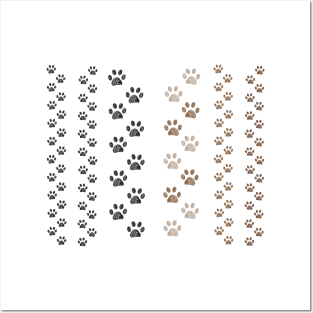 Brown and black colored paw prints Posters and Art